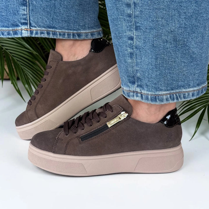 Rieker Women's Brown Suede Trainers M7701-25