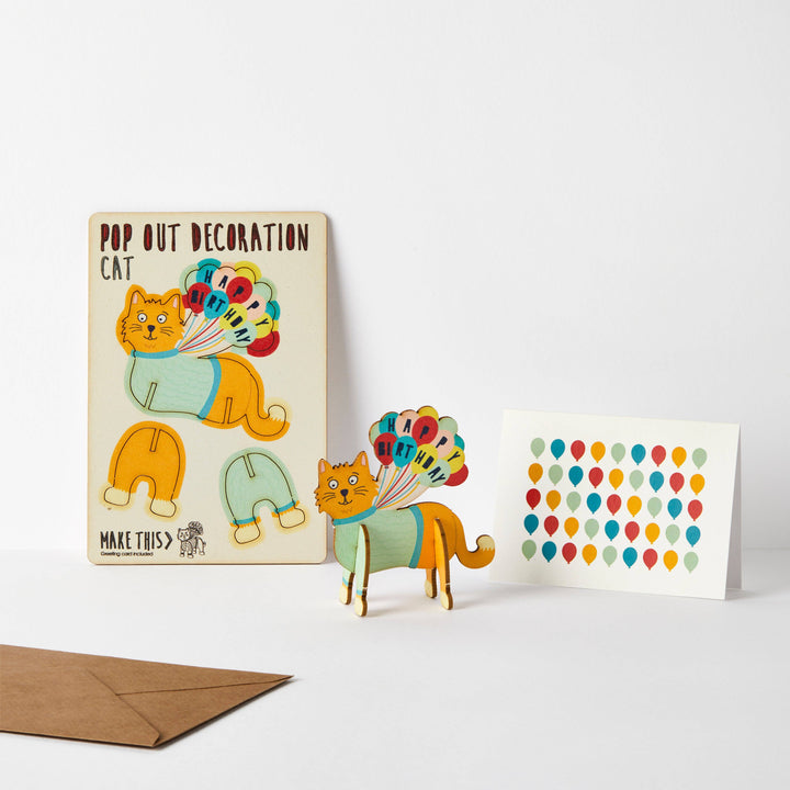 Pop Out Happy Birthday Ginger Cat Card