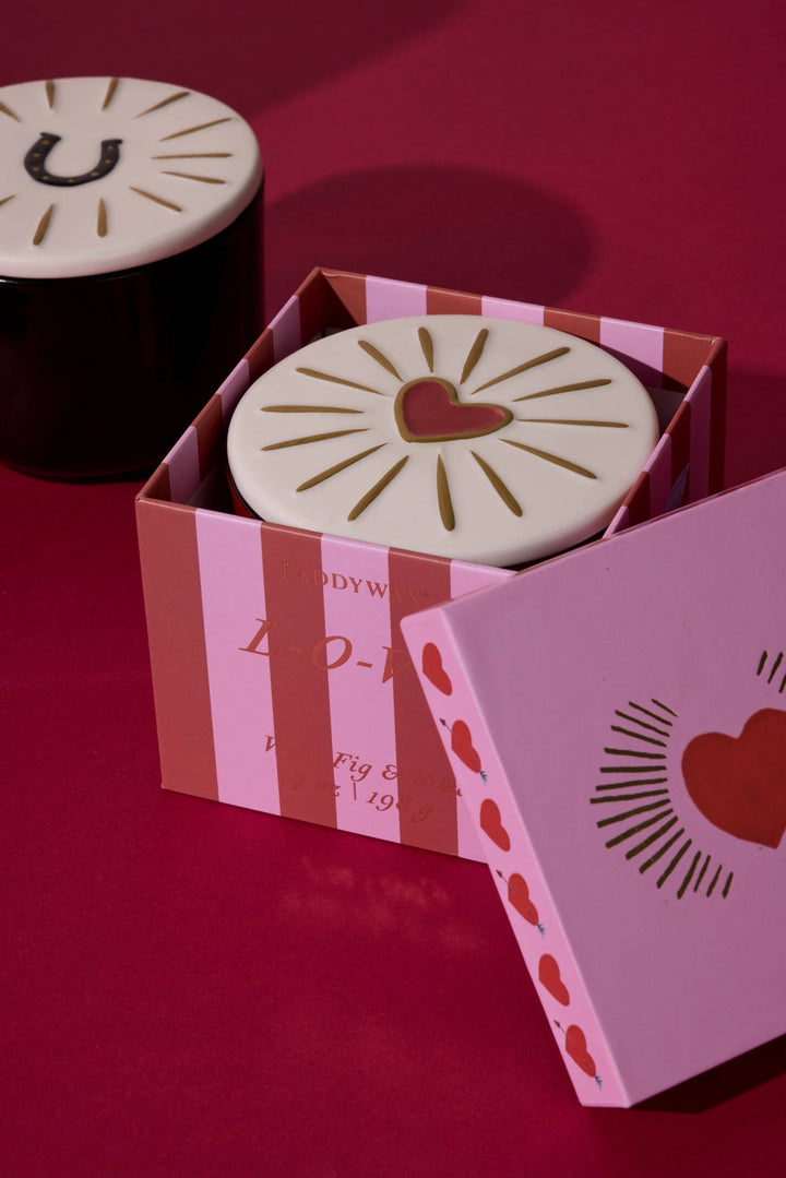 Paddywax Charmed Glass Candle Heart - Wild Fig & Rose