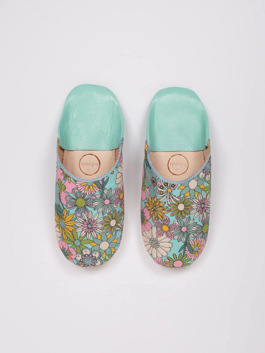 AQUA FLORAL MARGOT LEATHER SLIPPER