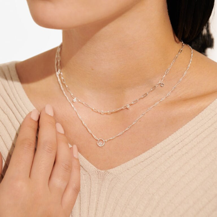 STACKS OF STYLE SILVER ORGANIC SHAPE NECKLACE