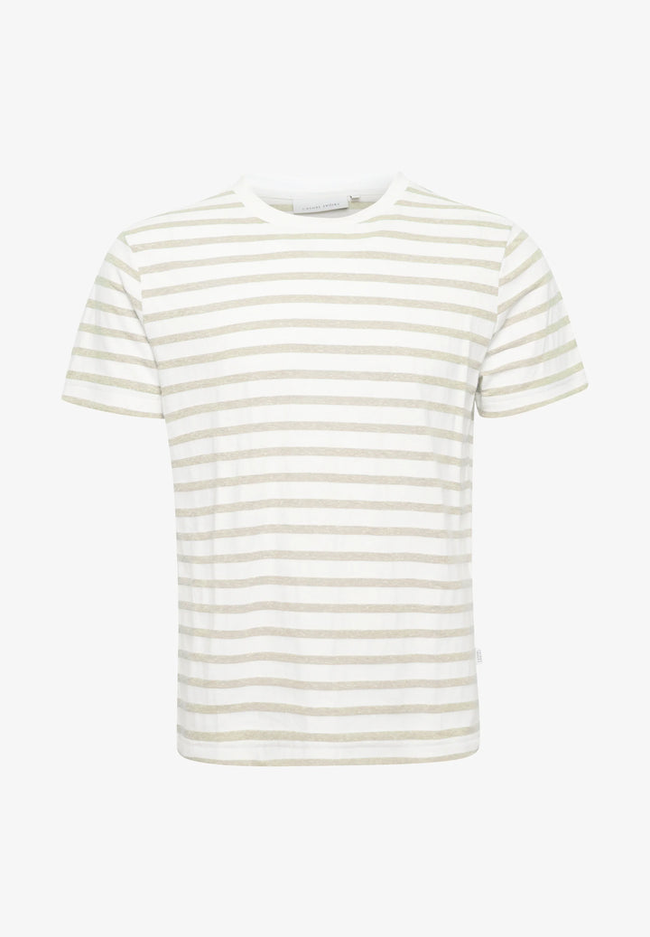 CHATEAU GRAY STRIPED LINEN MIX T-SHIRT