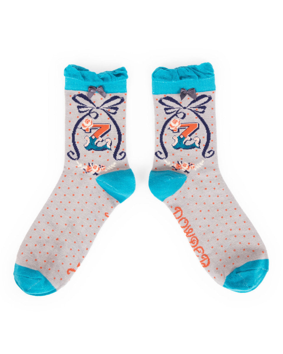 A-Z ANKLE ALPHABET SOCKS