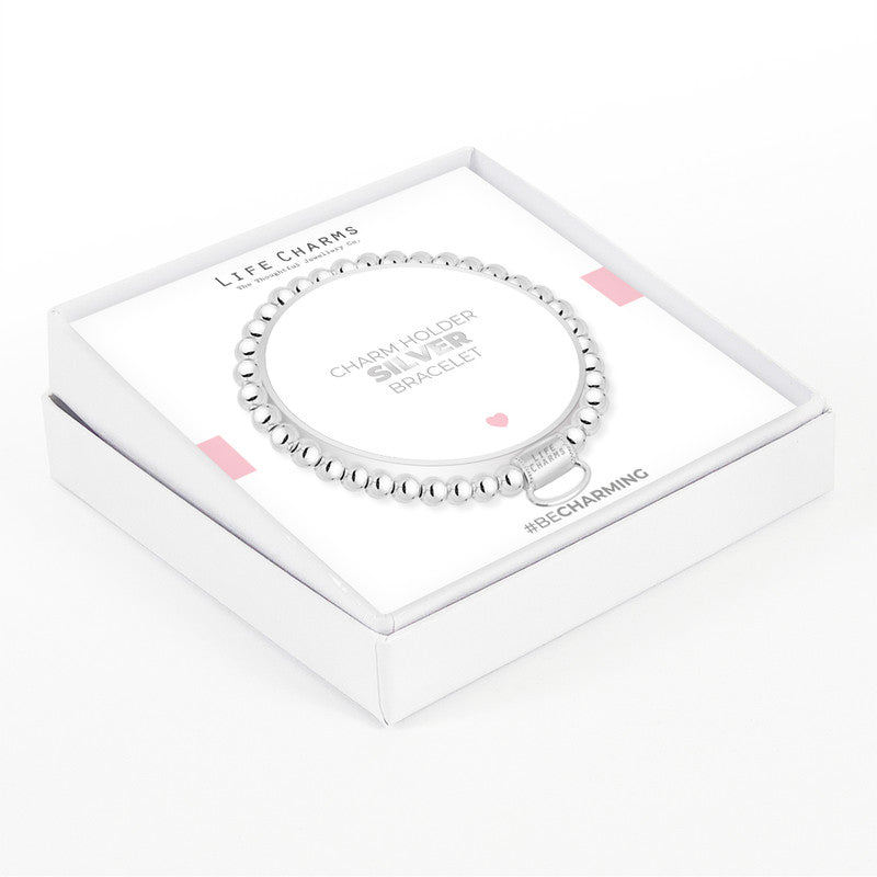 CHARM HOLDER SILVER BRACELET