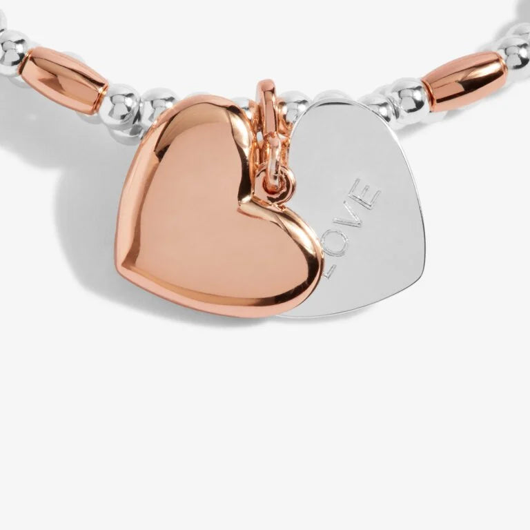 LILA HEART SILVER & ROSE GOLD BRACELET