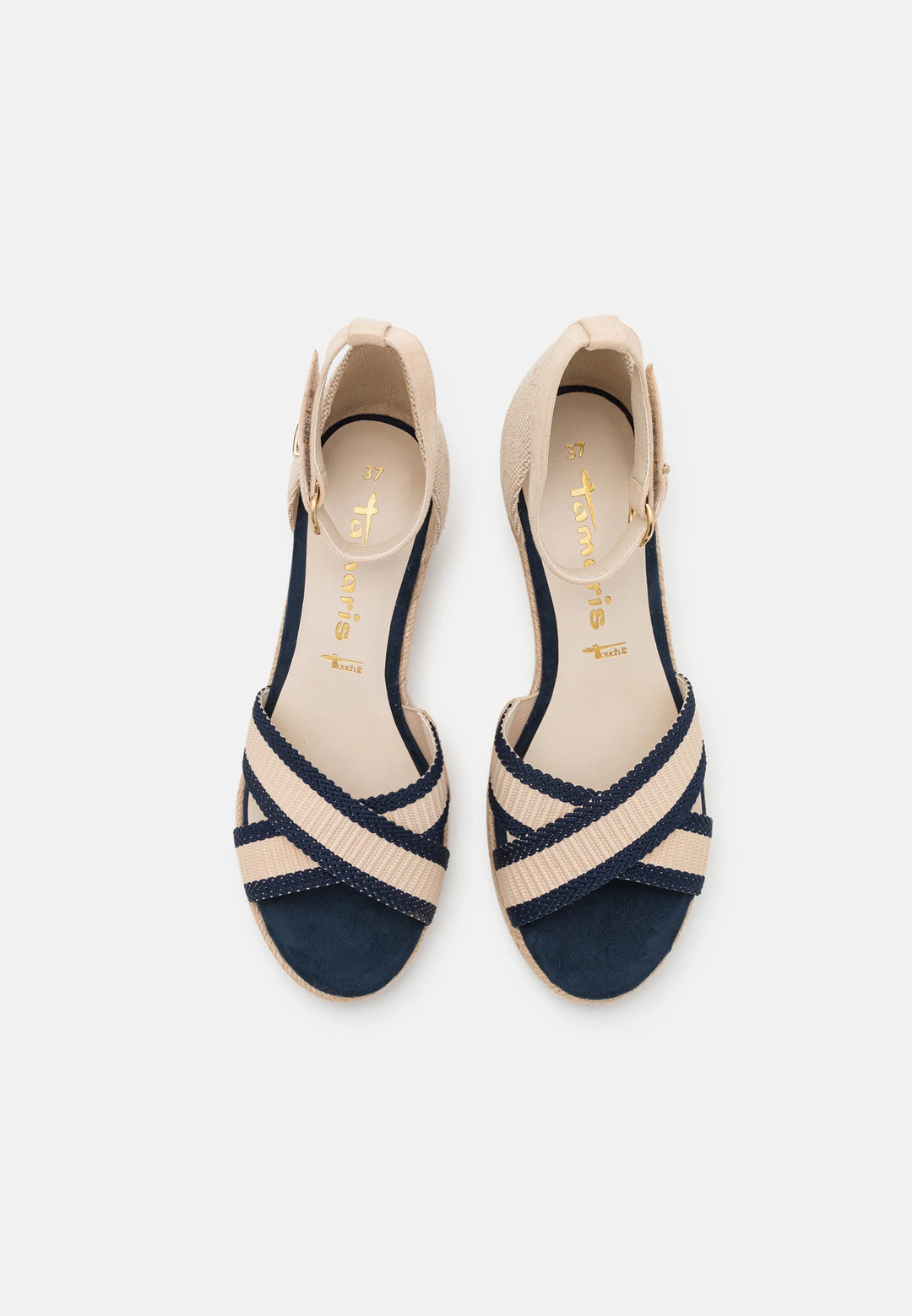 NAVY & CREAM WEDGE SANDAL