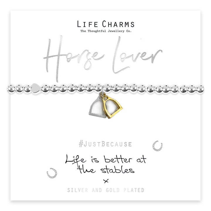 LIFE IS BETTER AT THE STABLES STIRRUPS BRACELET