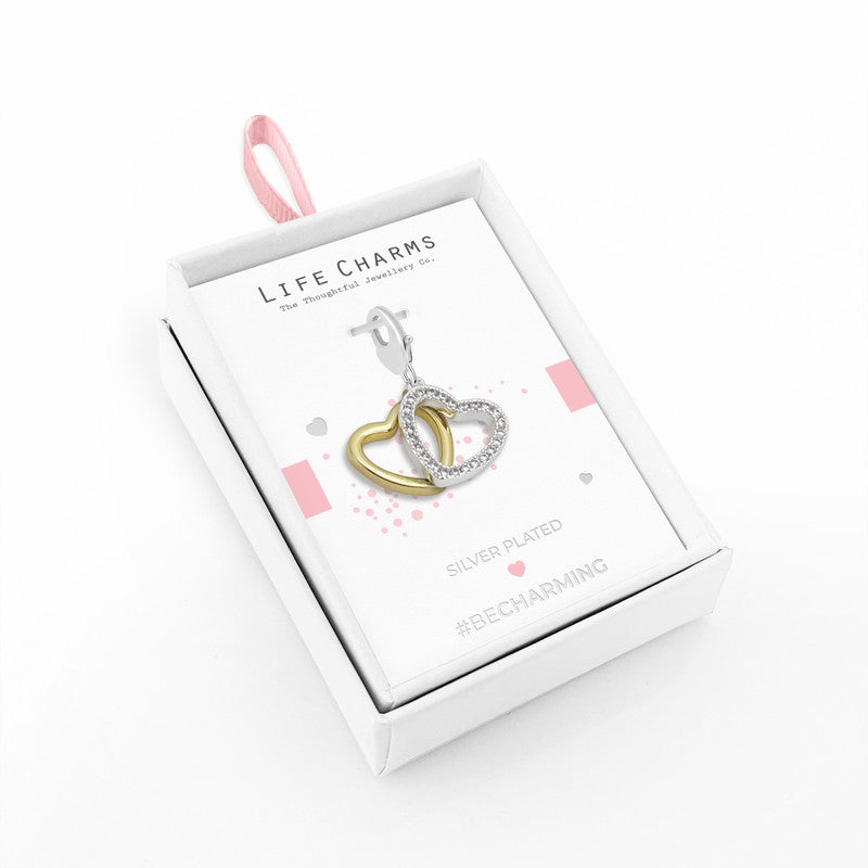TWO OPEN HEARTS CHARM