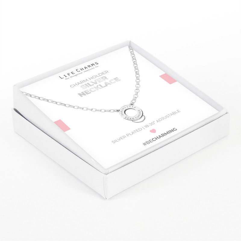 CHARM HOLDER SILVER NECKLACE