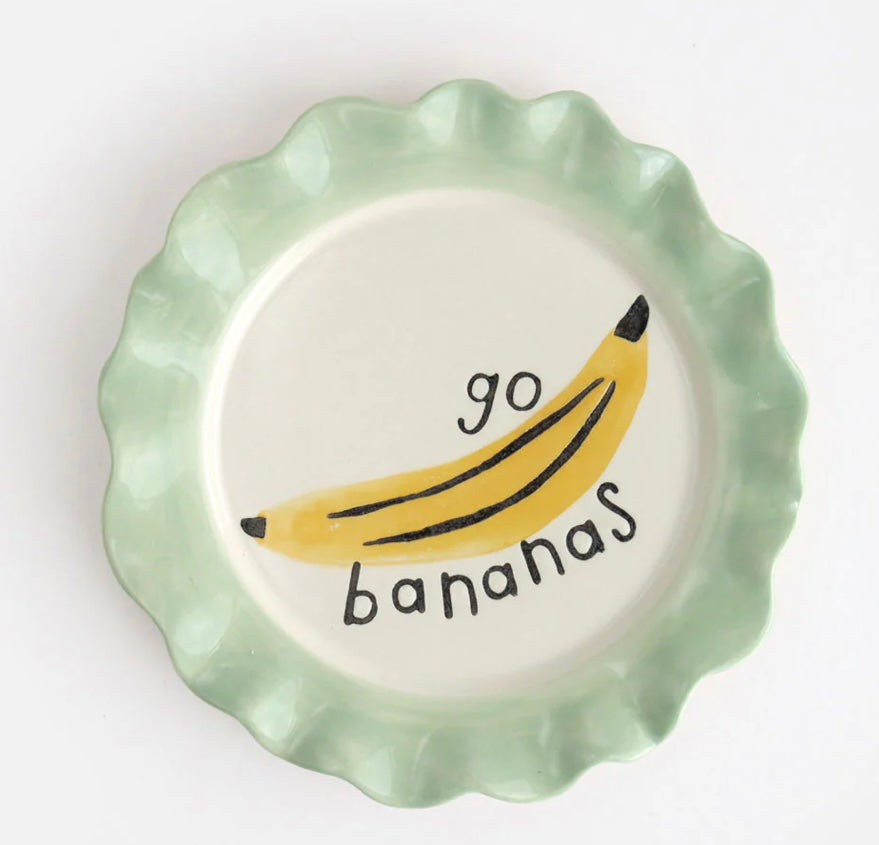 PALE BLUE BANANA PLATE