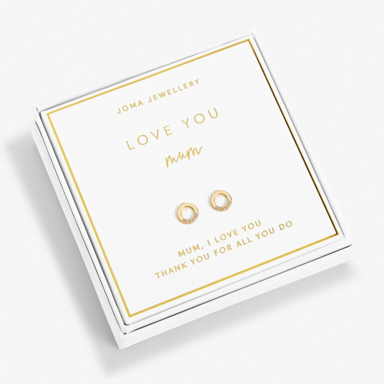 BOXED LOVE YOU MUM EARRINGS