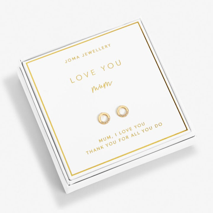 BOXED LOVE YOU MUM EARRINGS