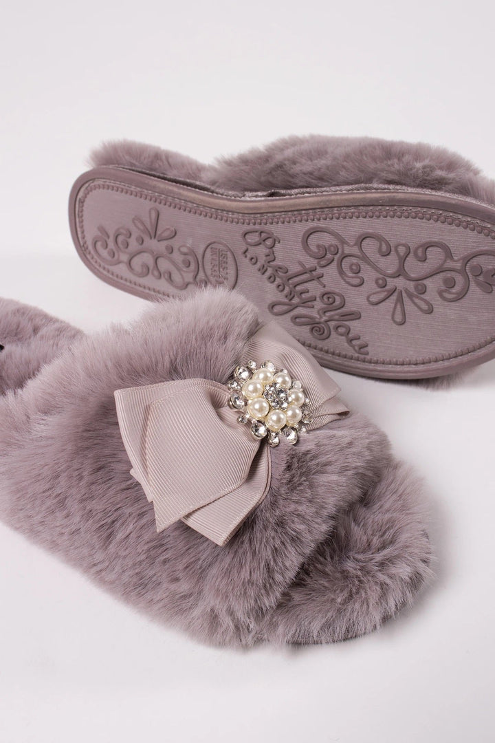 ANYA MINK SLIDER SLIPPERS