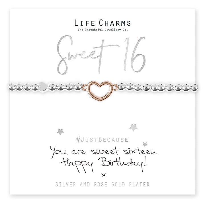 SWEET 16 ROSE GOLD HEART BRACELET