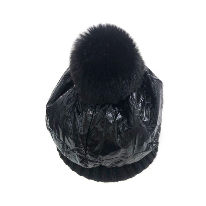 BLACK DUVET PUFFER HAT