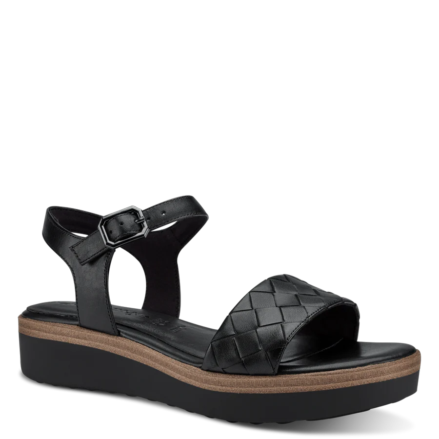 BLACK LEATHER SANDAL