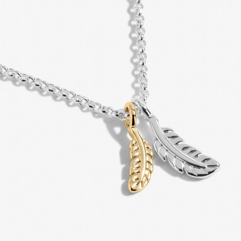 A LITTLE 'FEATHERS APPEAR WHEN LOVED ONES ARE NEAR' NECKLACE