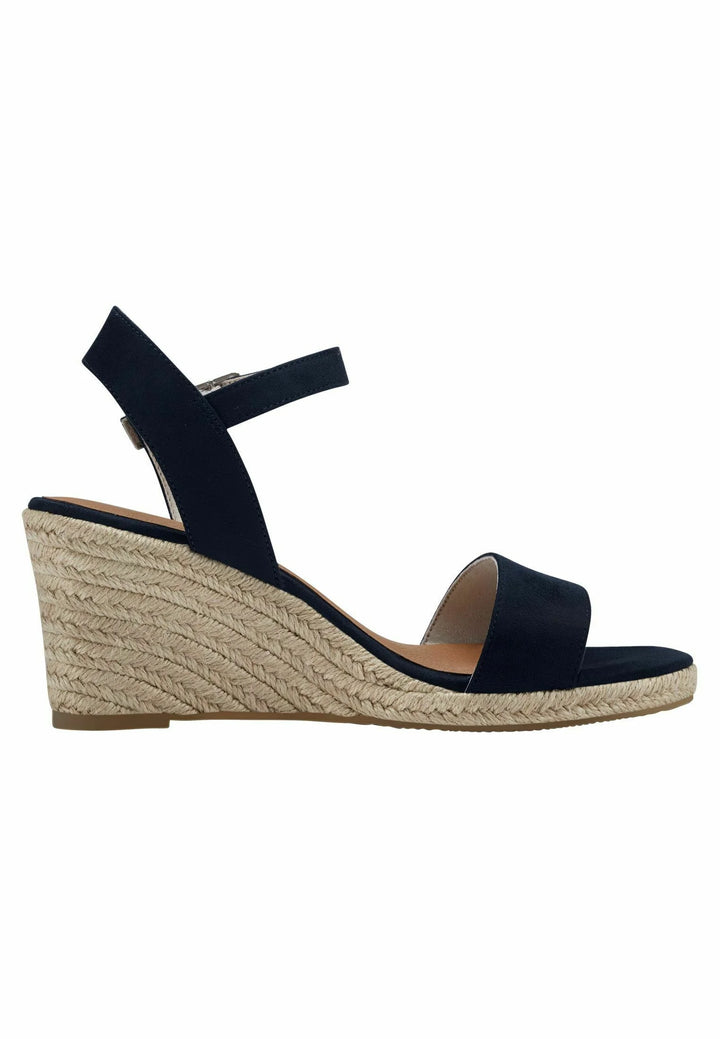 NAVY WOVEN WEDGE SANDAL