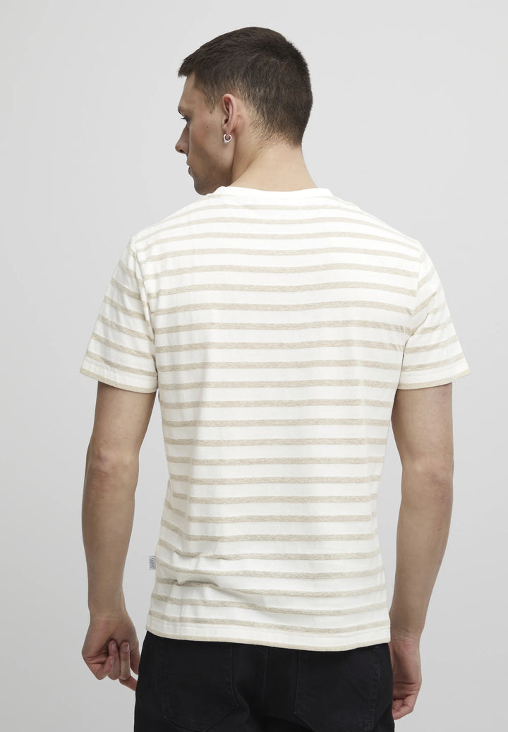 CHATEAU GRAY STRIPED LINEN MIX T-SHIRT