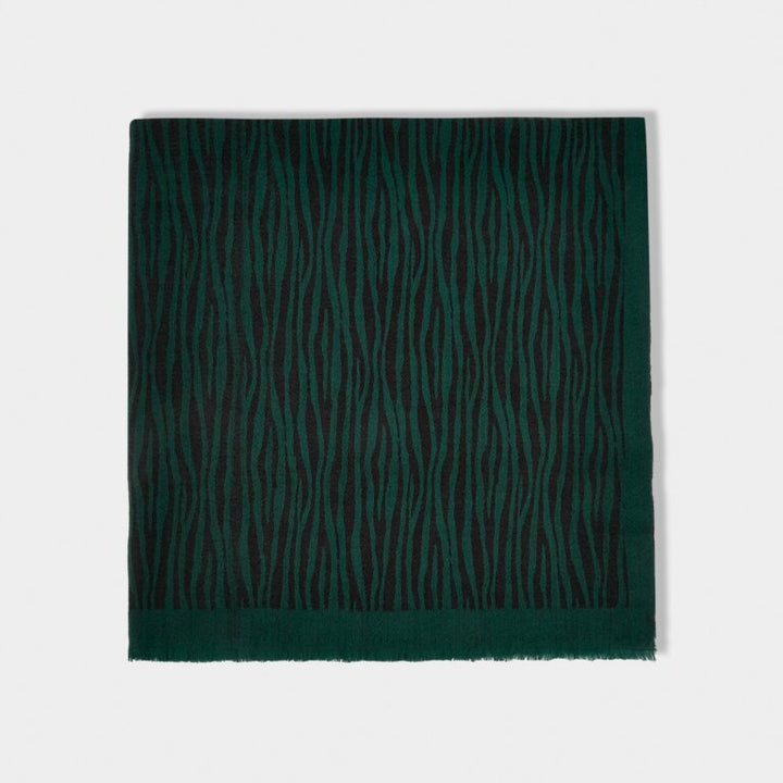 BLACK & TEAL ZEBRA PRINTED BLANKET SCARF