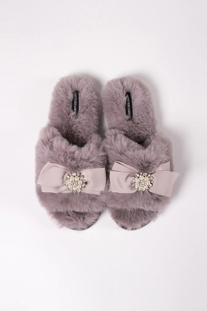 ANYA MINK SLIDER SLIPPERS