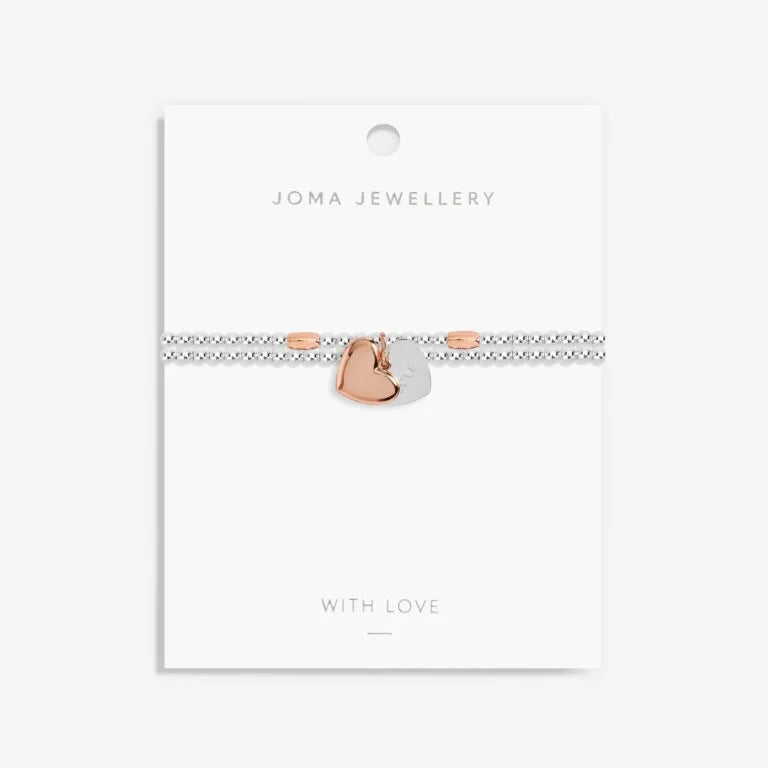 LILA HEART SILVER & ROSE GOLD BRACELET