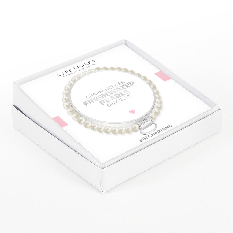 CHARM HOLDER FRESHWATER PEARLS BRACELET