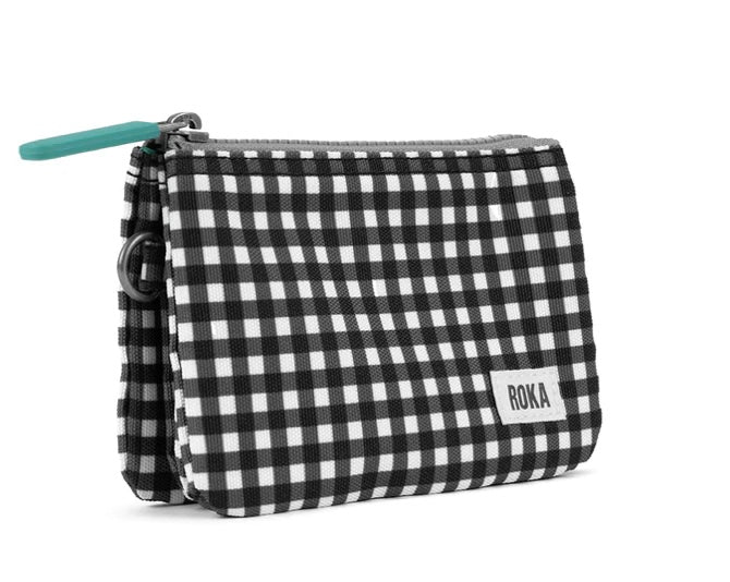 CARNABY BLACK GINGHAM RECYCLED CANVAS WALLET