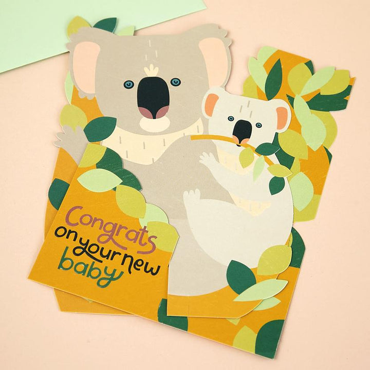 3D FOLD-OUT NEW BABY KOALA CARD