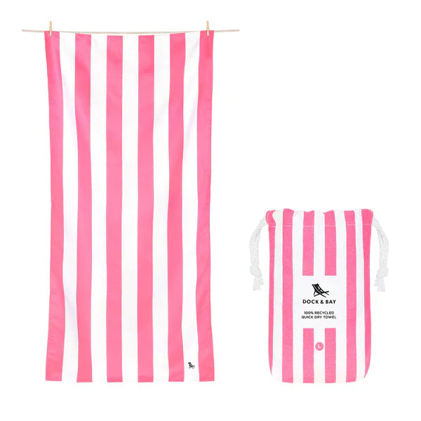 PHI PHI PINK CABANA QUICK DRY BEACH TOWEL