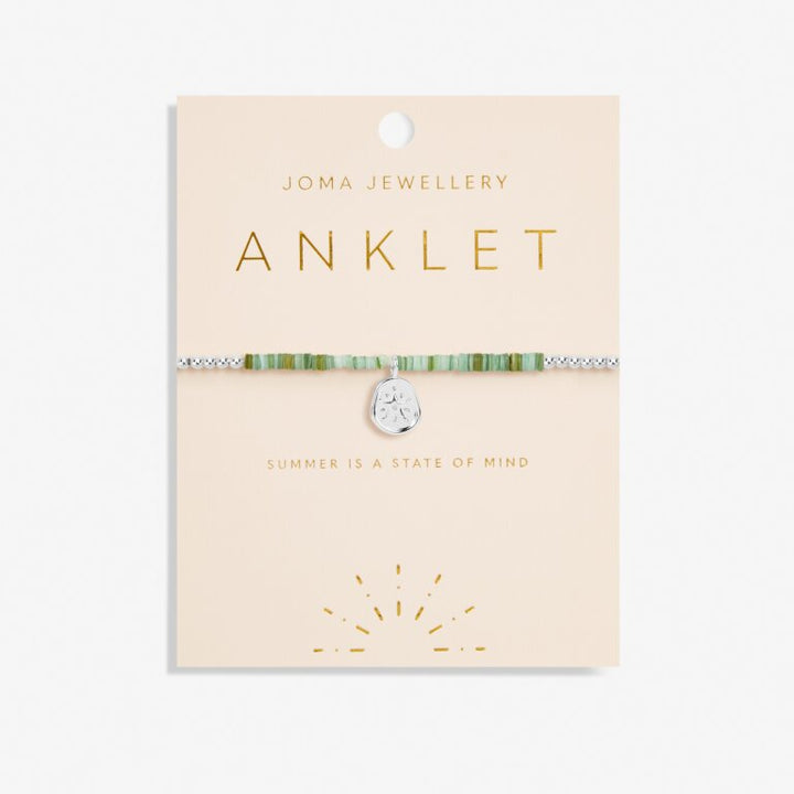 GREEN SHELL SILVER STAR ANKLET