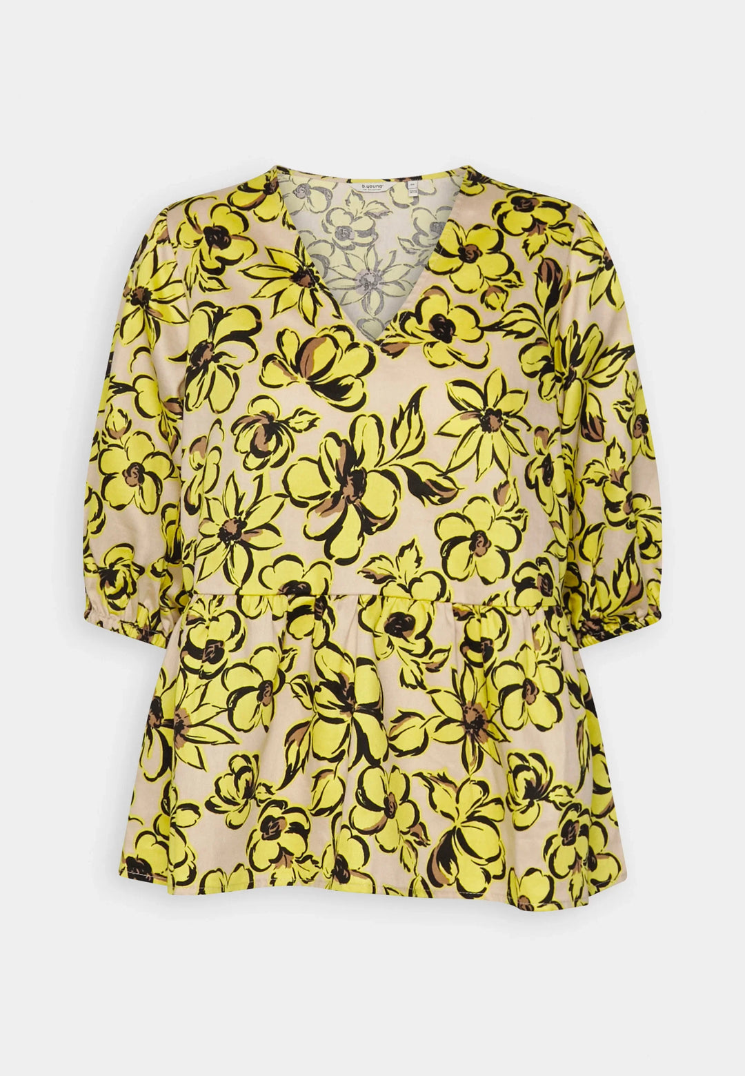 WARM OLIVE MIX IVERA V NECK BLOUSE