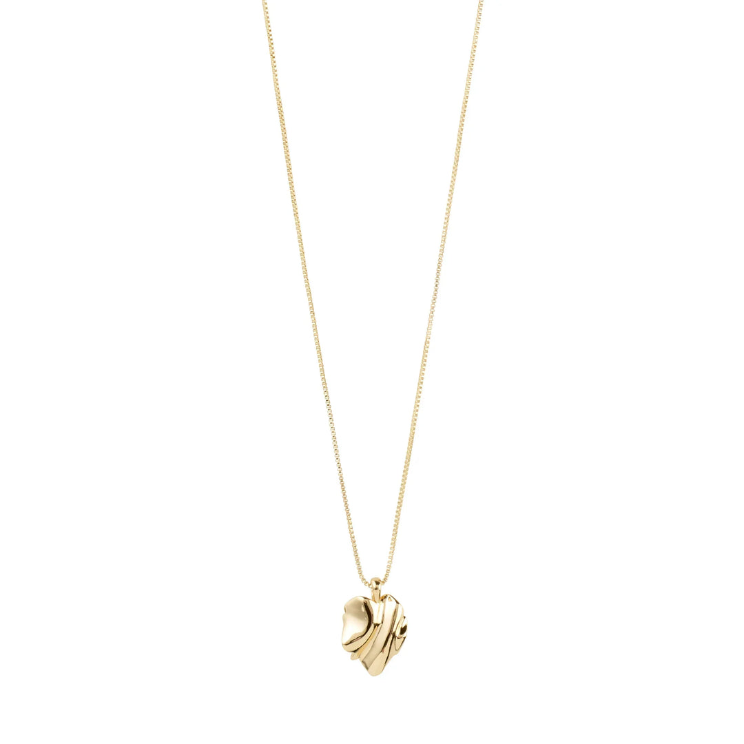 EM WAVY PENDANT NECKLACE GOLD