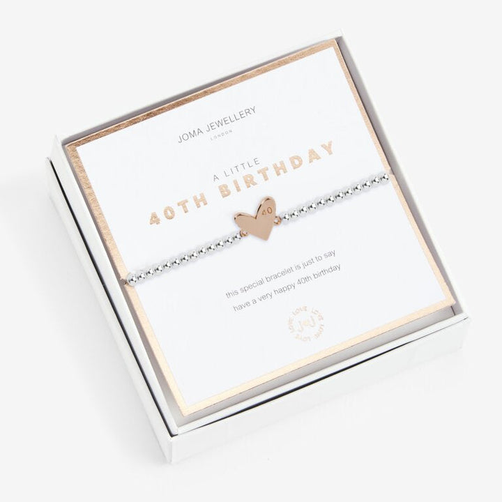 BEAUTIFULLY BOXED A LITTLE HAPPY 40TH BIRTHDAY BRACELET