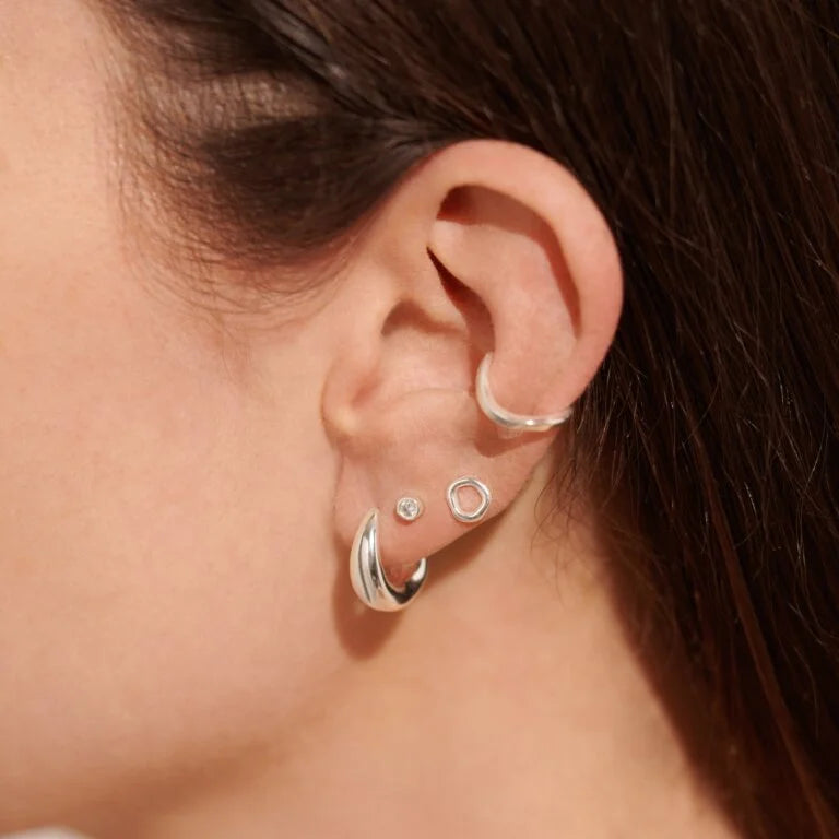 STACKS OF STYLE SILVER ORGANIC SHAPE EARRINGS SET