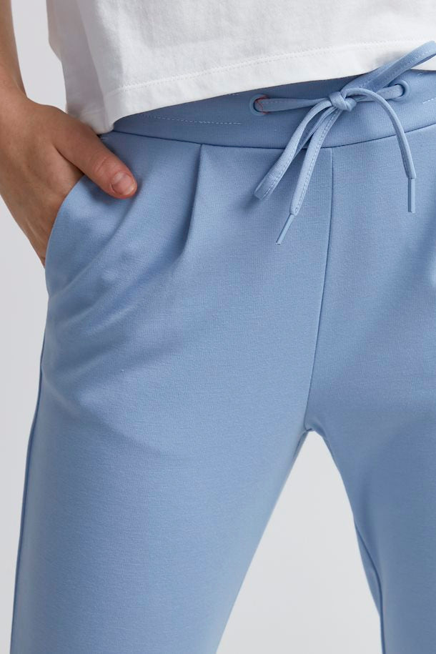 KATE CHAMBRAY BLUE CROPPED PANTS