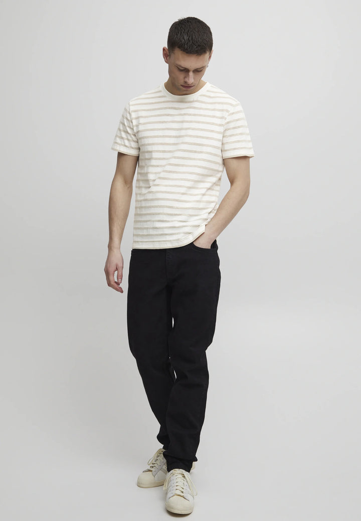 CHATEAU GRAY STRIPED LINEN MIX T-SHIRT