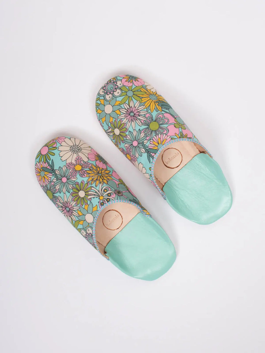 AQUA FLORAL MARGOT LEATHER SLIPPER