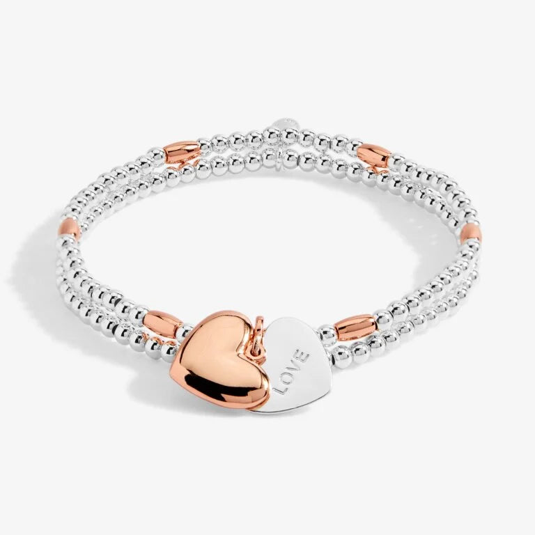 LILA HEART SILVER & ROSE GOLD BRACELET