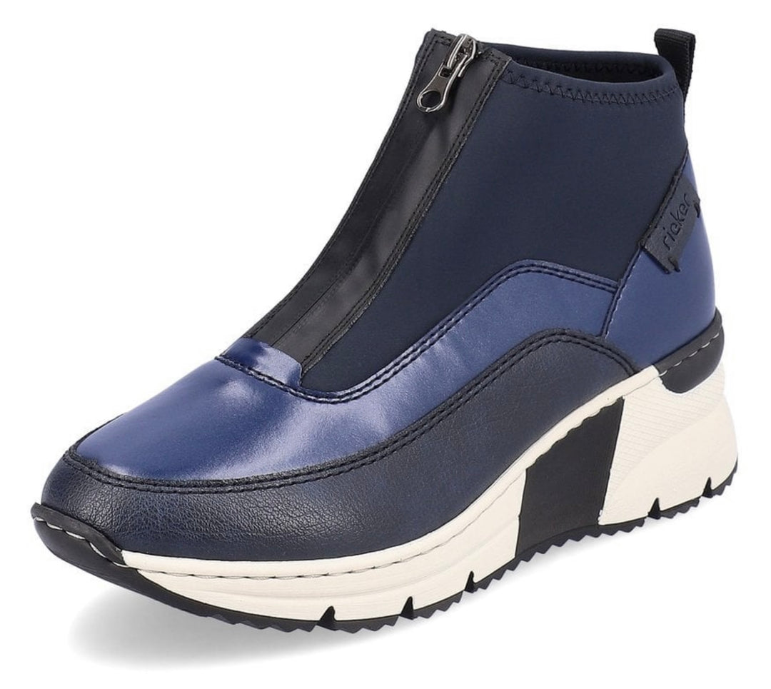 BLUE ANKLE ZIP TRAINER SHOE