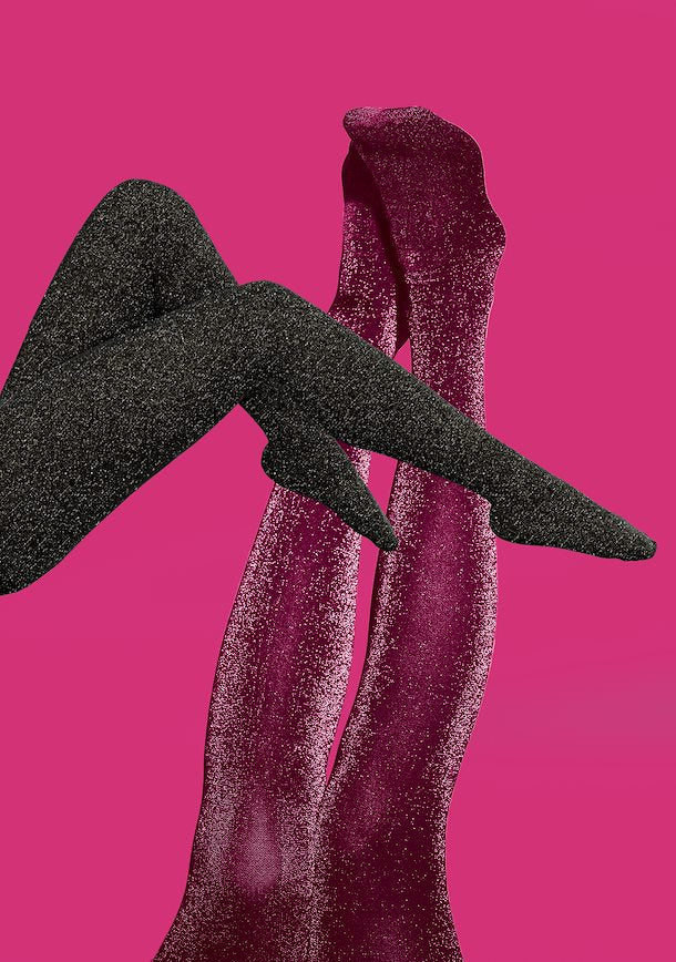 GLITZA BLACK & SILVER TIGHTS