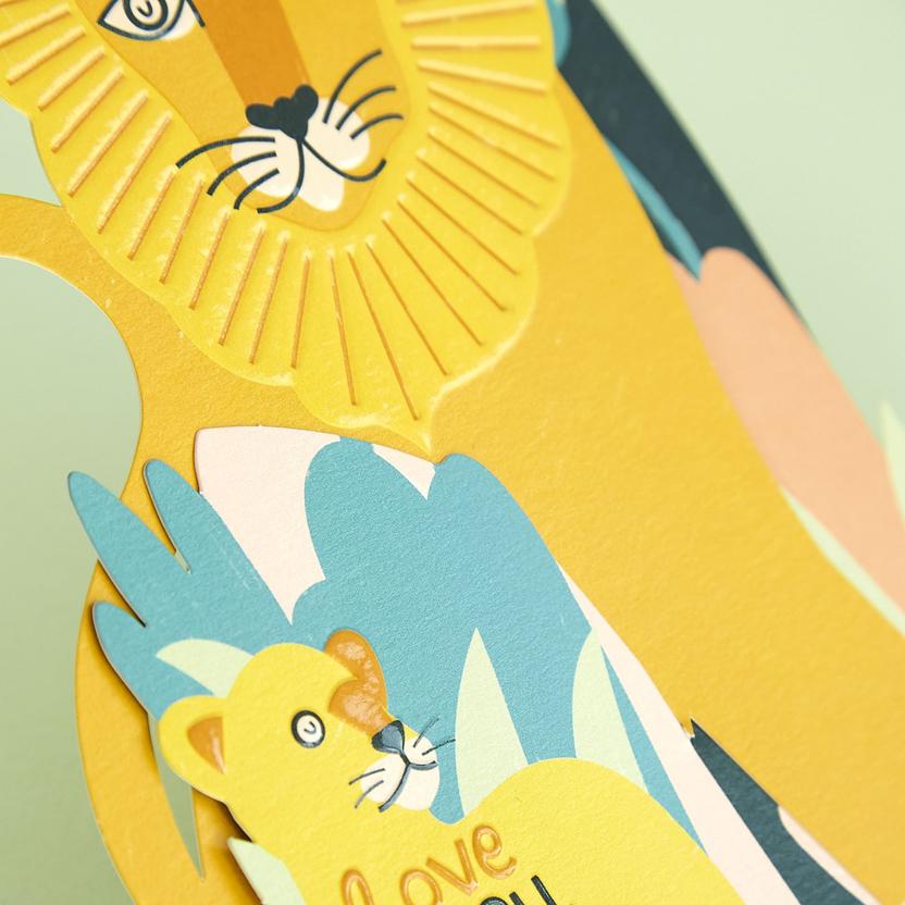 3D FOLD-OUT LOVE YOU DAD LION CARD