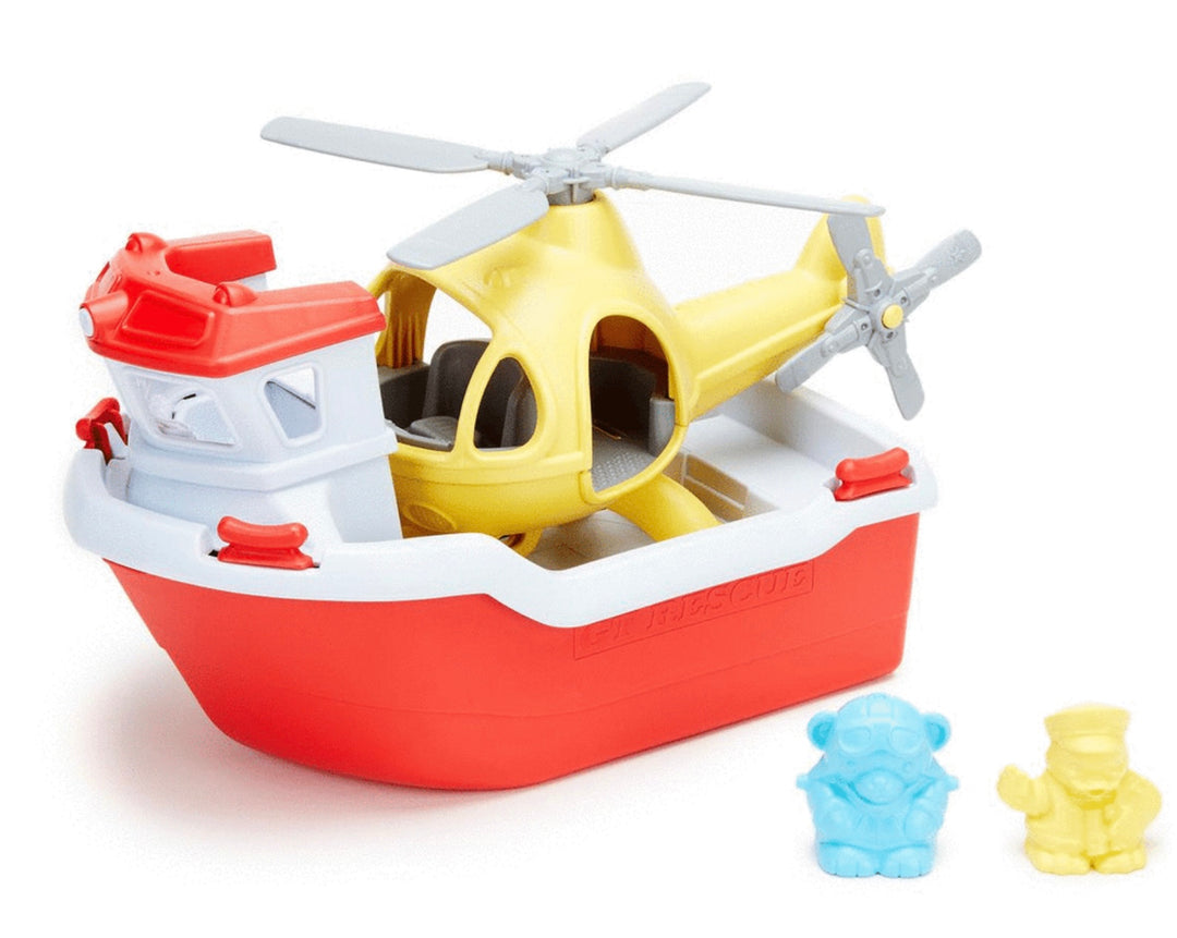 RESCUE BOAT WITH HELICOPTER
