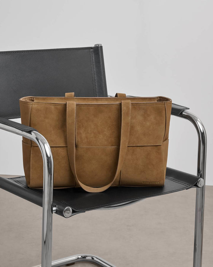 Taya Woven Suedette Tote Bag