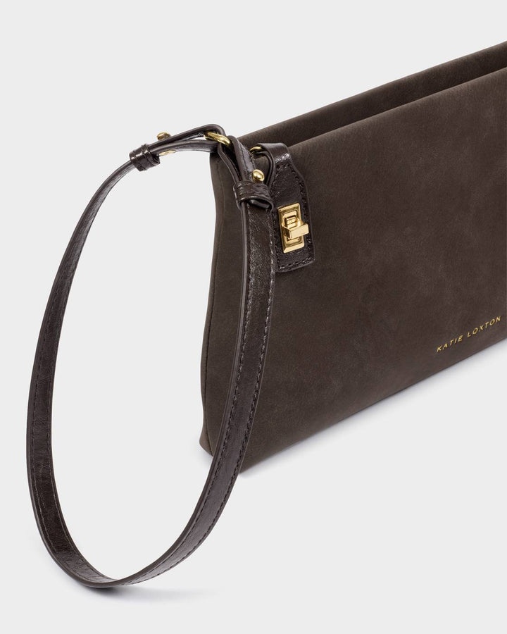 Orin Twist Lock Suedette Small Shoulder Bag