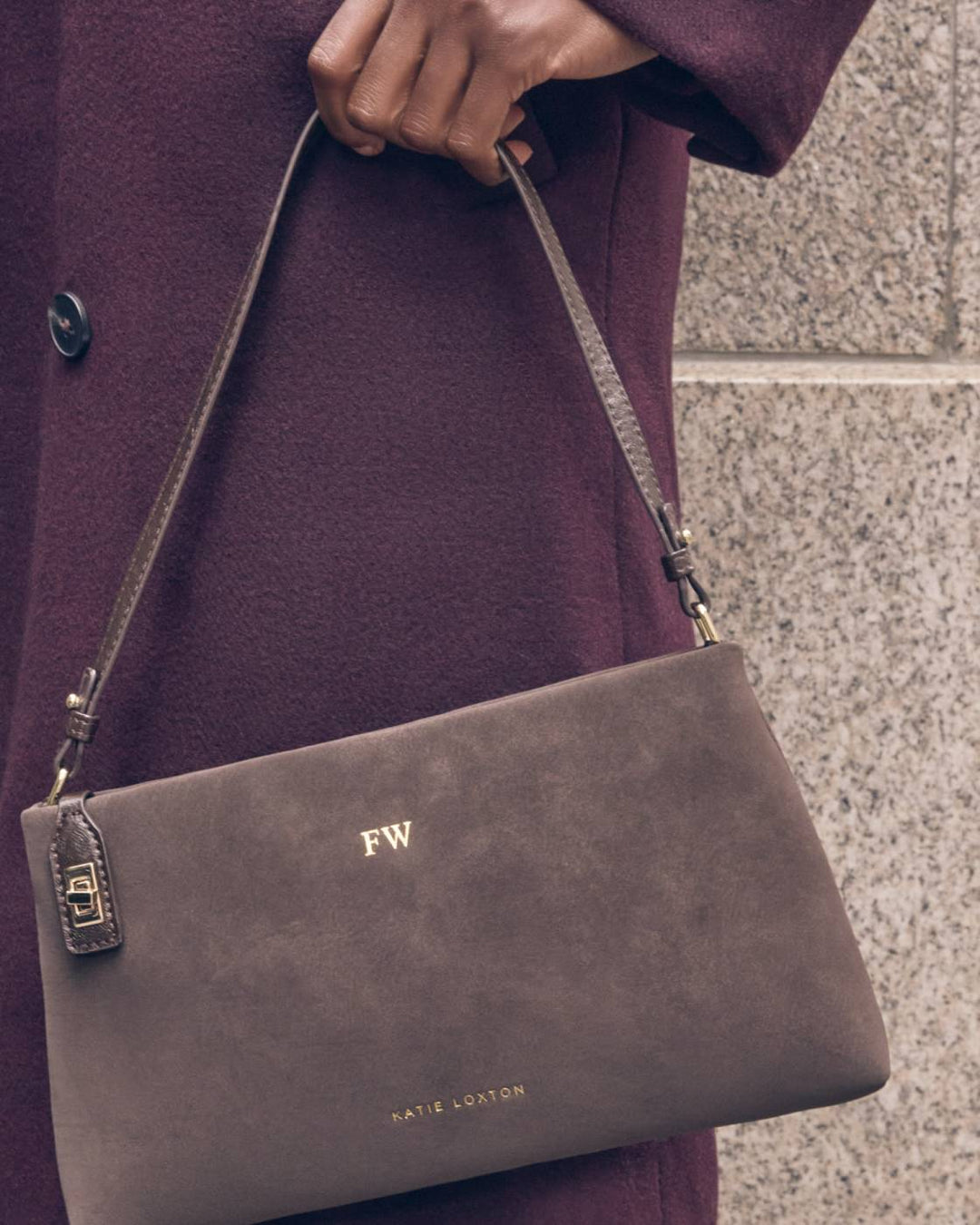 Orin Twist Lock Suedette Small Shoulder Bag