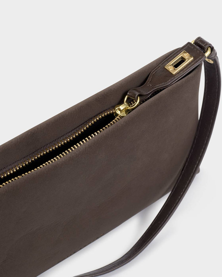 Orin Twist Lock Suedette Small Shoulder Bag