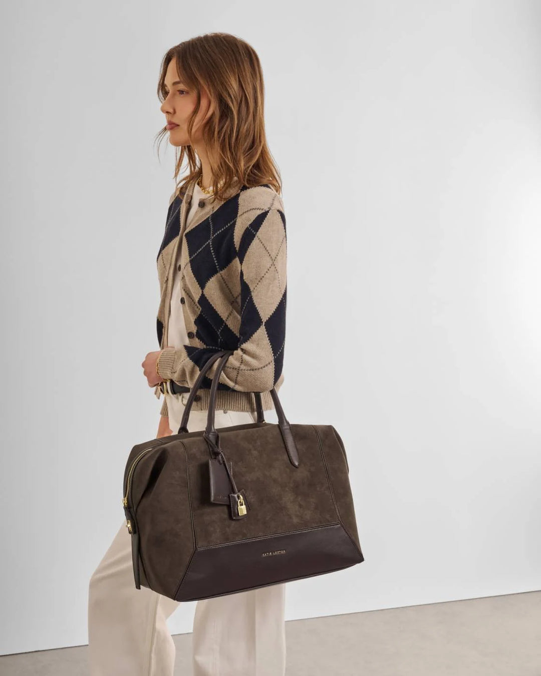 Charlbury Cabin Bag | Bitter Chocolate Suedette / Bitter Chocolate | 30cm x 40cm x 20cm