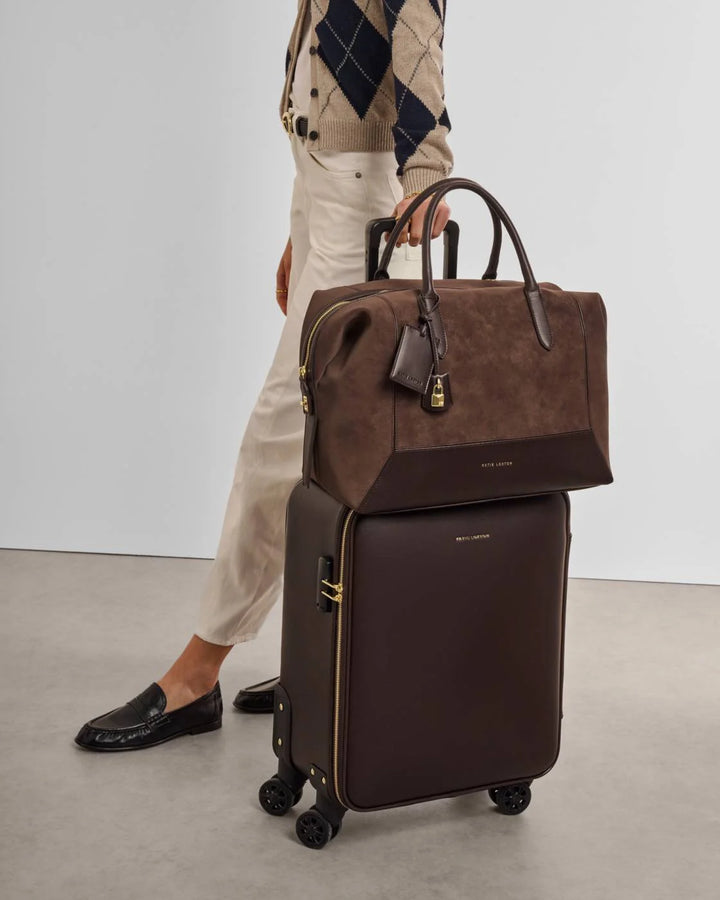 Charlbury Cabin Bag | Bitter Chocolate Suedette / Bitter Chocolate | 30cm x 40cm x 20cm