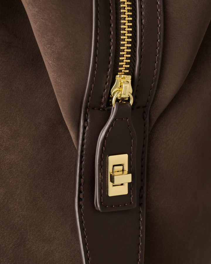 Charlbury Cabin Bag | Bitter Chocolate Suedette / Bitter Chocolate | 30cm x 40cm x 20cm